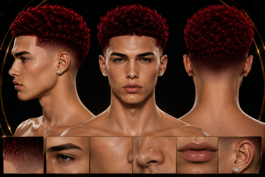 210. Crimson Afro Taper