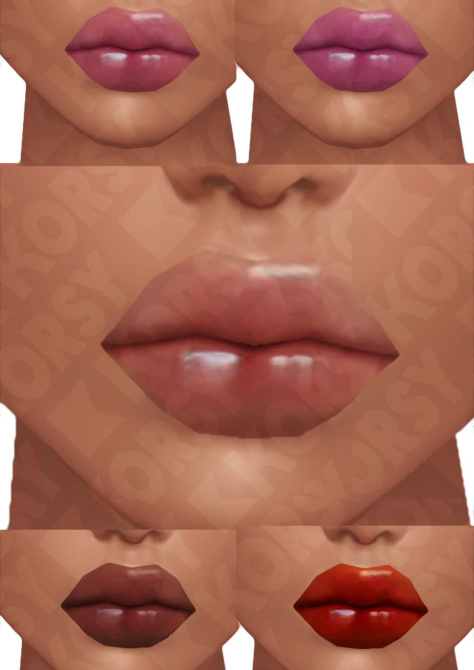 GLOSSY LIPSTICK add on Skin - PNG 2